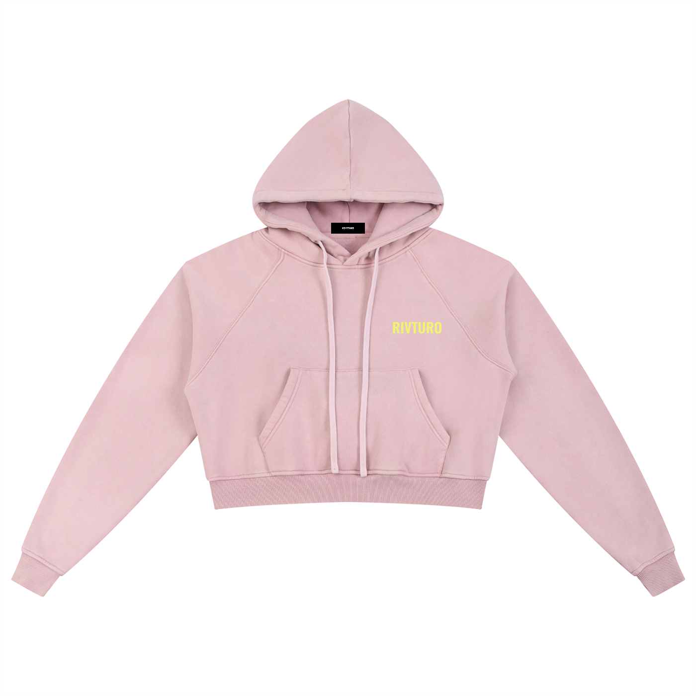WOMENS. RIVTURO- Snow Washed Cropped Hoodie