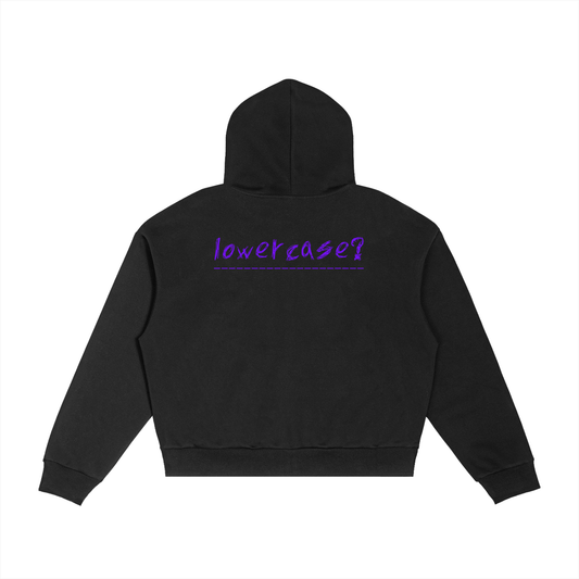 rivturo- lowercase? Contrast Plaid Boxy Zip Hoodie