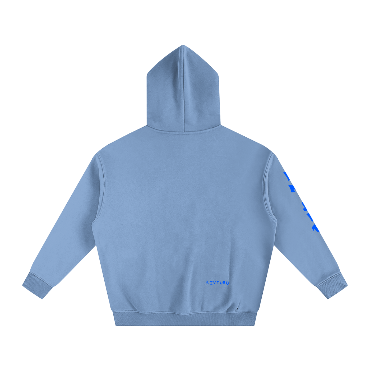 RIVTURO. EN. BLU.- Oversize Fleeced Hoodie