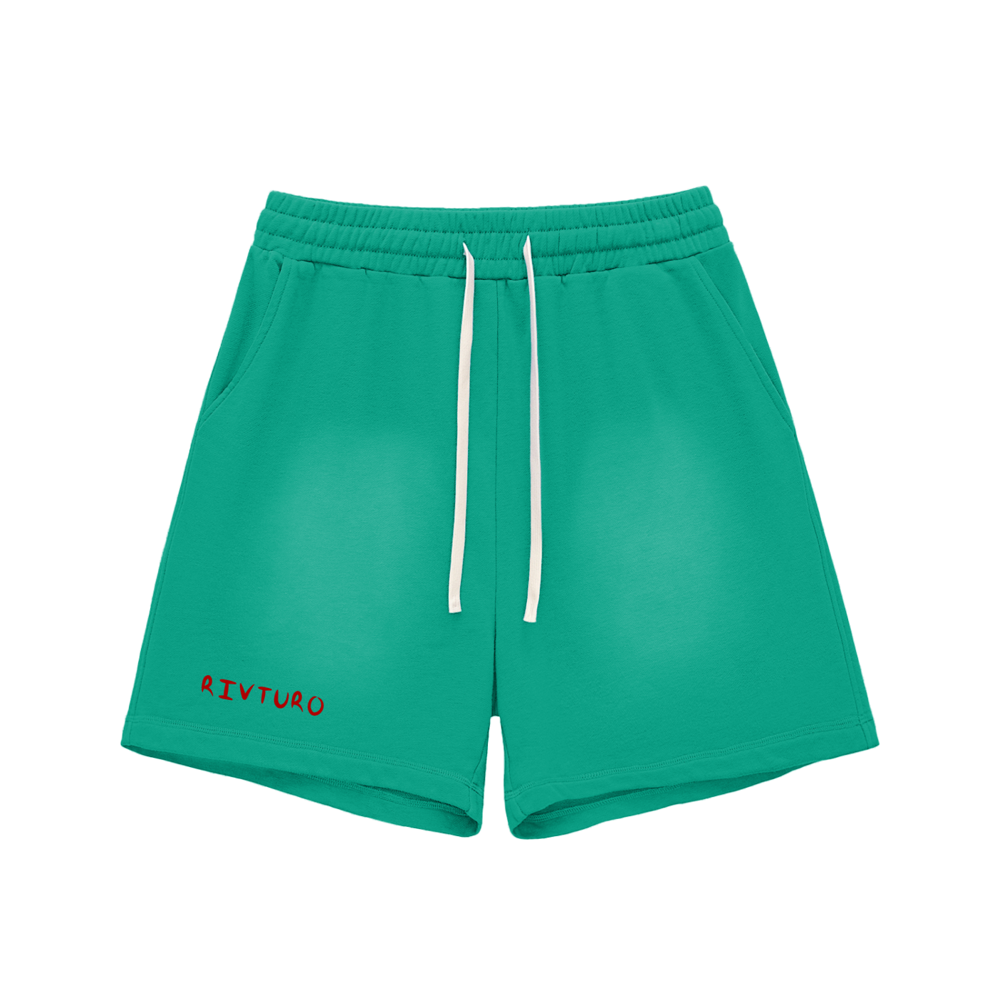 RIVTURO- Sun Fade Raw Edge Cotton Shorts