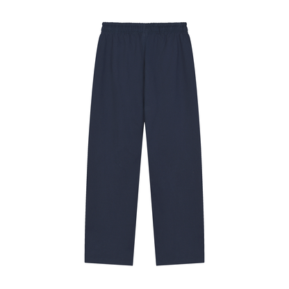 RIVTURO. EN. BLU- Solid Color Straight-Leg Sweatpants