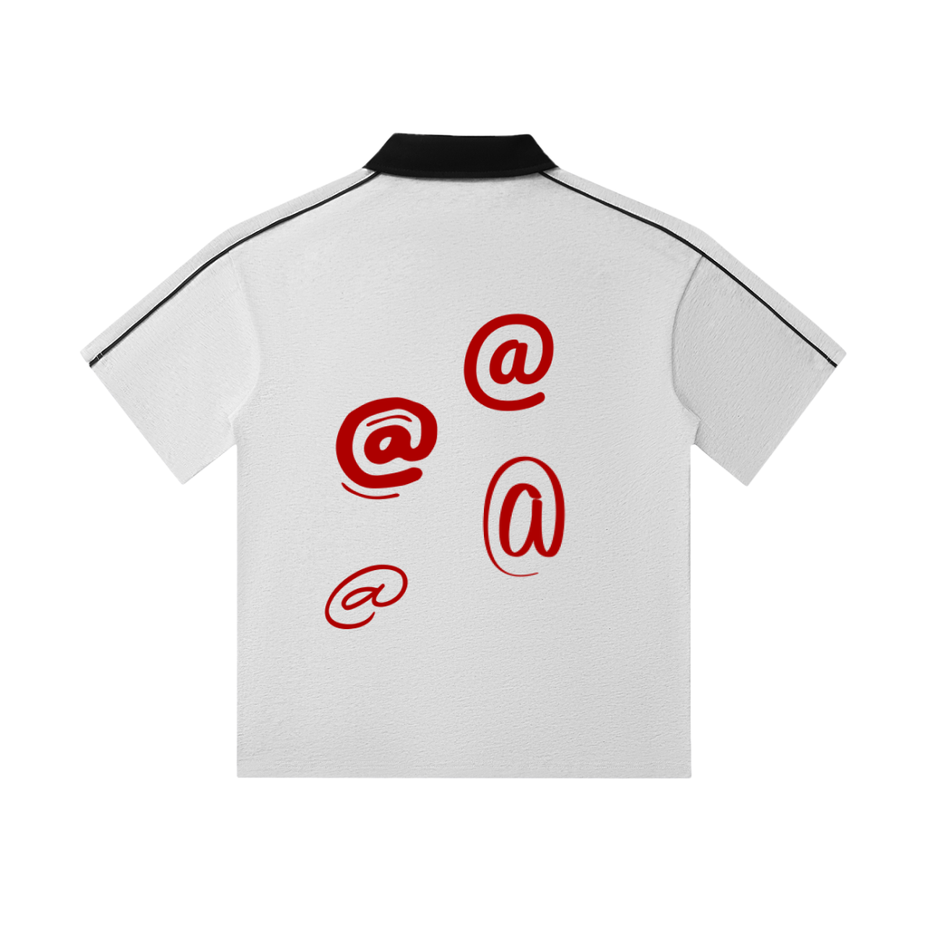 RIVTURO- Contrast Collar Short-Sleeve Polo Shirt