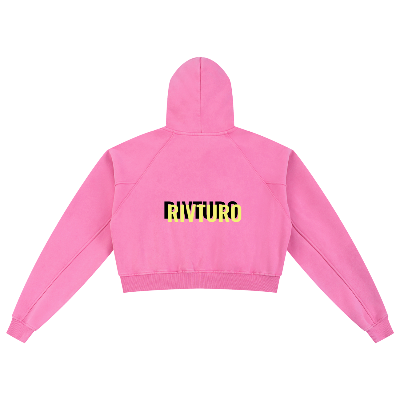 WOMENS. RIVTURO- Snow Washed Cropped Hoodie