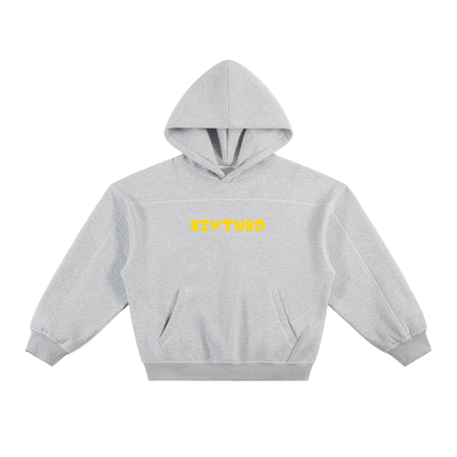 RIVTURO. SPECIAL. EDITION- Contrast-Stitched Boxy Fleece Hoodie