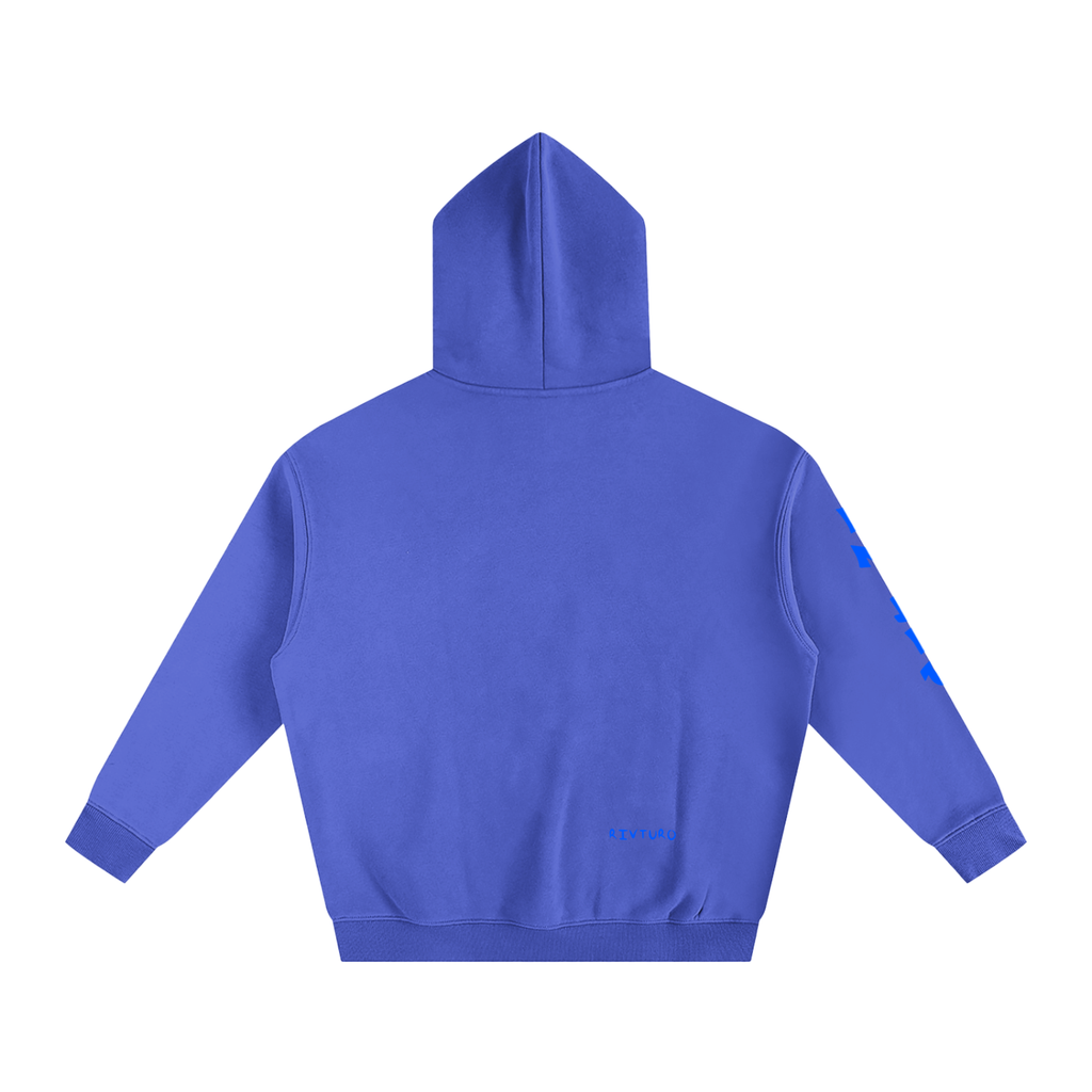 RIVTURO. EN. BLU.- Oversize Fleeced Hoodie