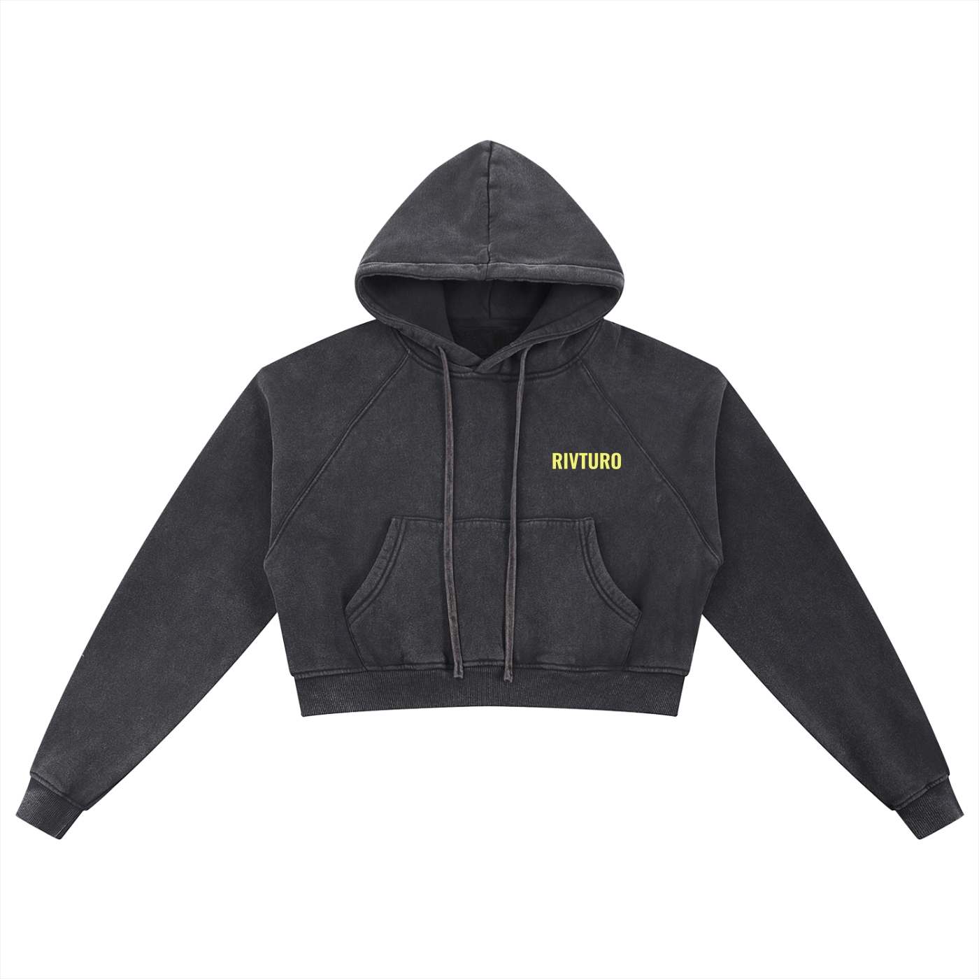 WOMENS. RIVTURO- Snow Washed Cropped Hoodie