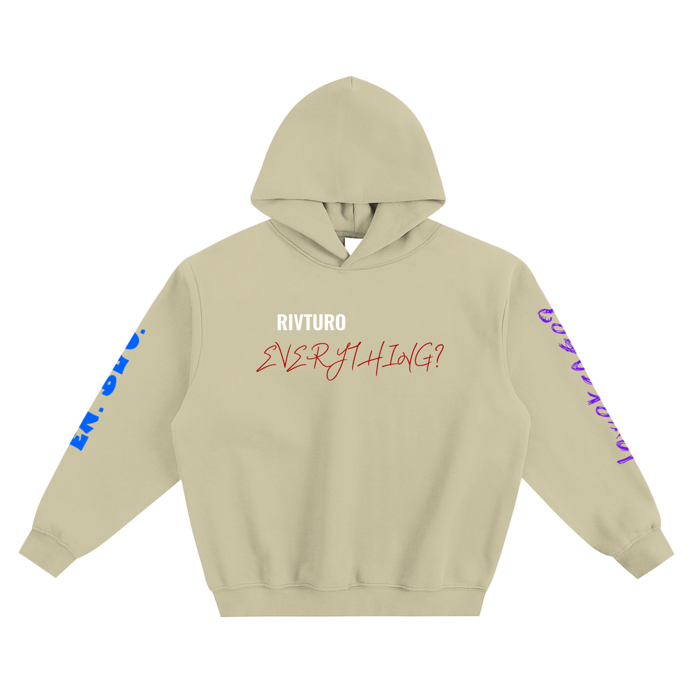 RIVTURO. EVERYTHING- Fleeced Boxy Hoodie