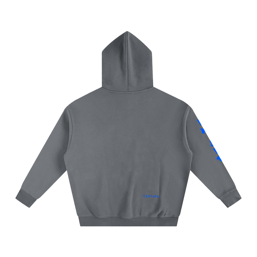RIVTURO. EN. BLU.- Oversize Fleeced Hoodie