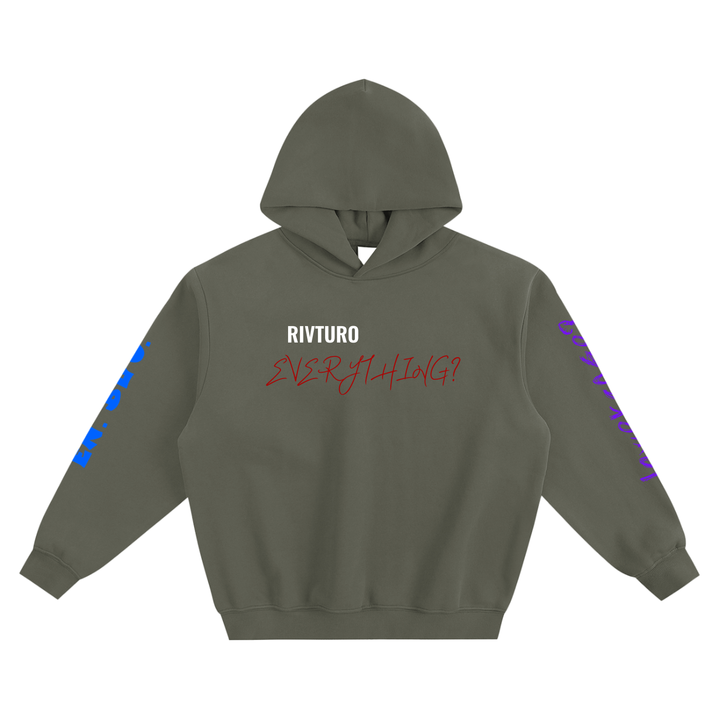 RIVTURO. EVERYTHING- Fleeced Boxy Hoodie