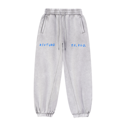 RIVTURO. EN. BLU- Fleeced Jogger Sweatpants