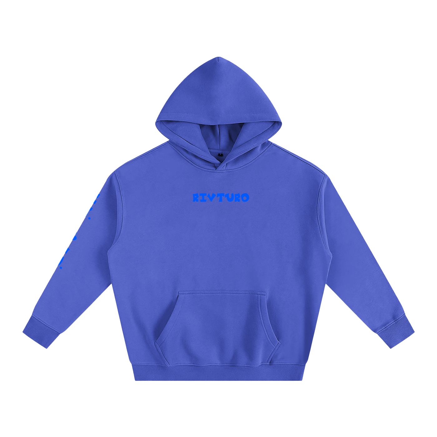 RIVTURO. EN. BLU.- Oversize Fleeced Hoodie