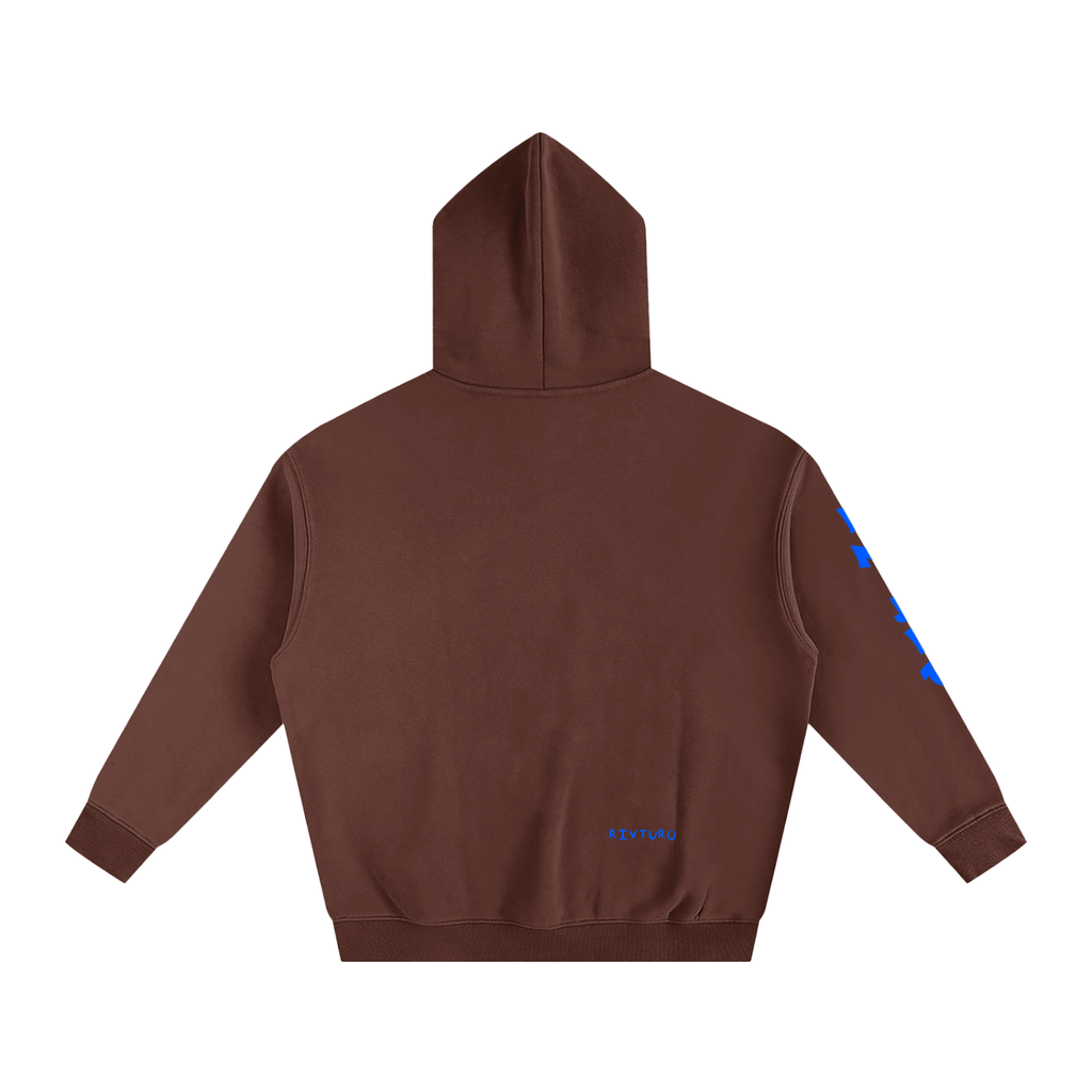 RIVTURO. EN. BLU.- Oversize Fleeced Hoodie