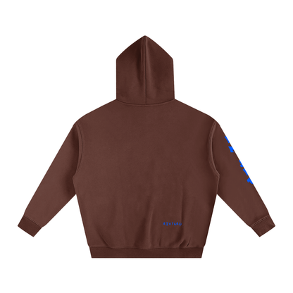 RIVTURO. EN. BLU.- Oversize Fleeced Hoodie