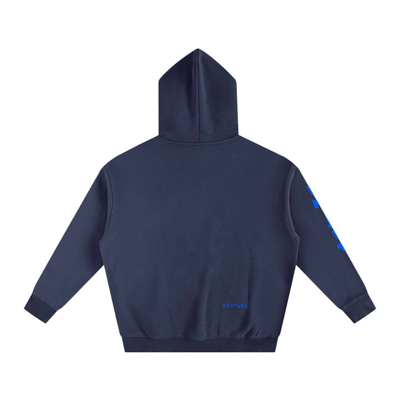 RIVTURO. EN. BLU.- Oversize Fleeced Hoodie