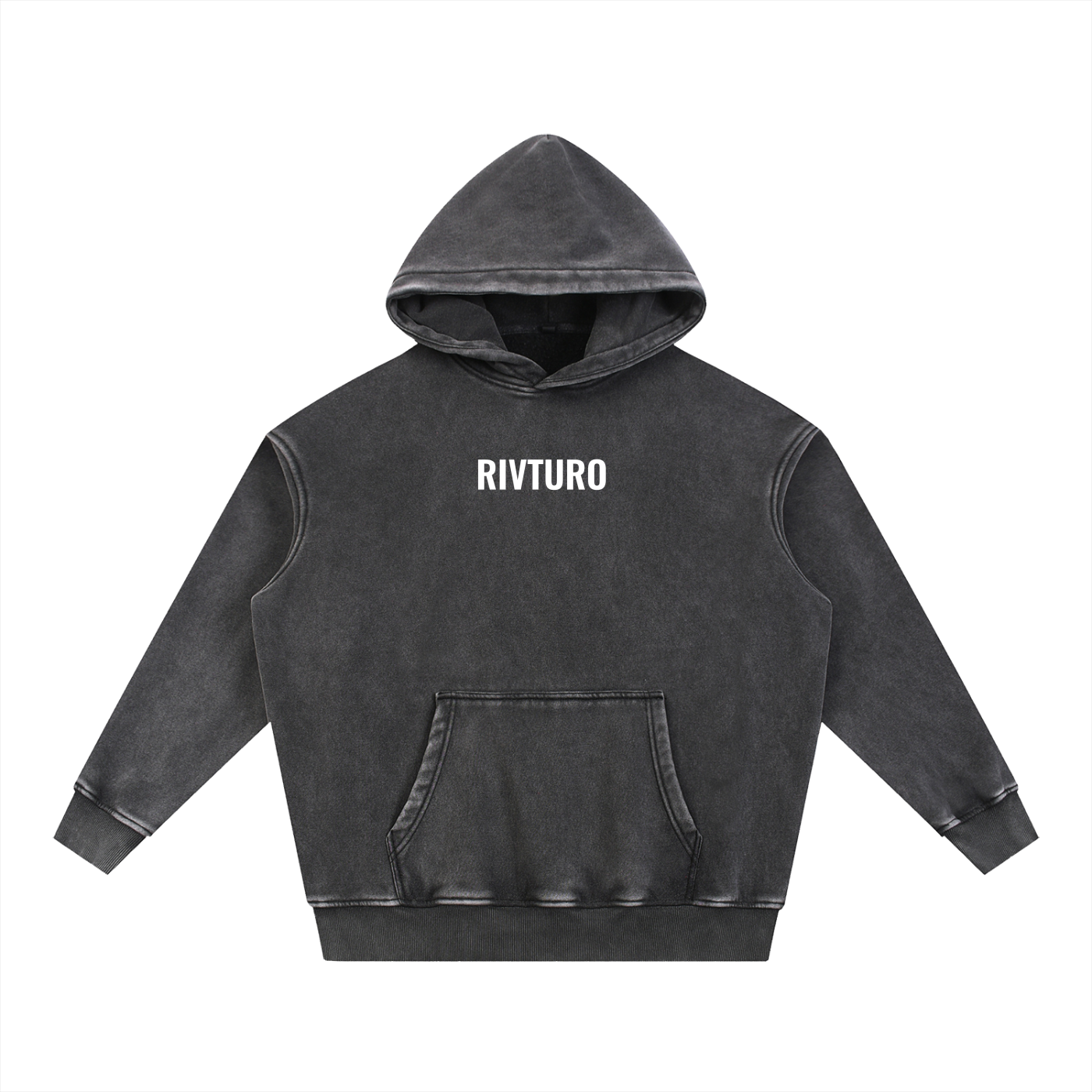 RIVTURO. MOON. FOTO- Snow Wash Fleece Oversize Hoodie
