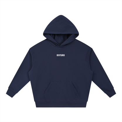 RIVTURO. EN. wite- Essential Boxy Heavyweight Drop-Shoulder Hoodie