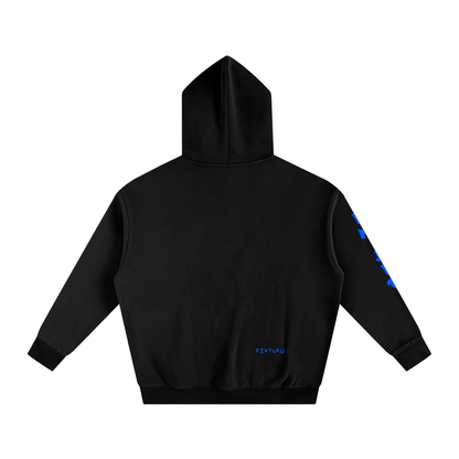 RIVTURO. EN. BLU.- Oversize Fleeced Hoodie