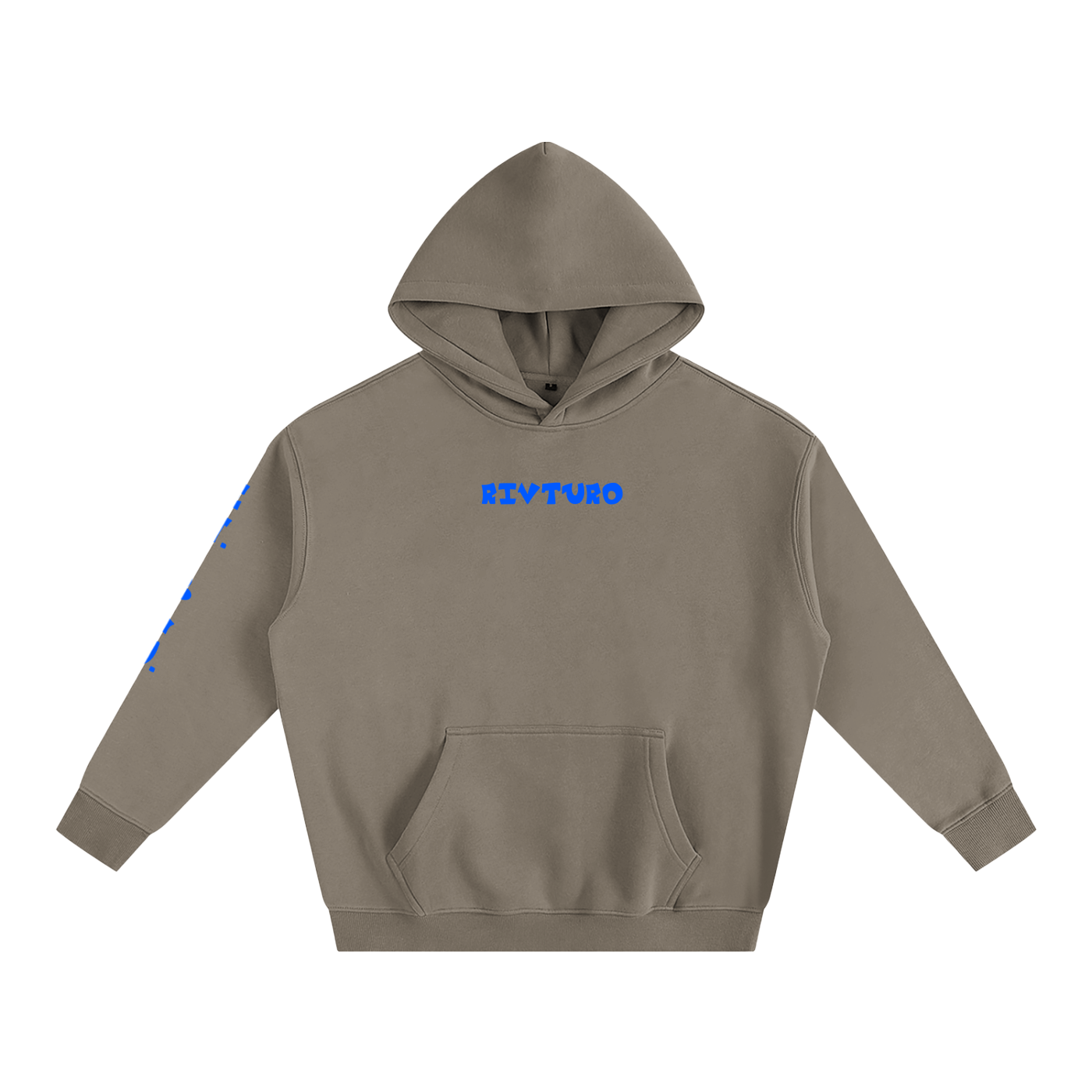 RIVTURO. EN. BLU.- Oversize Fleeced Hoodie