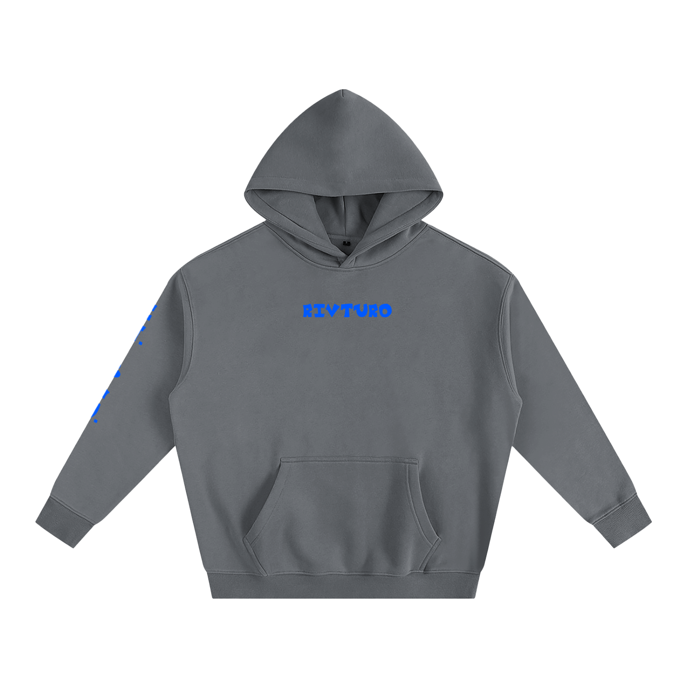 RIVTURO. EN. BLU.- Oversize Fleeced Hoodie