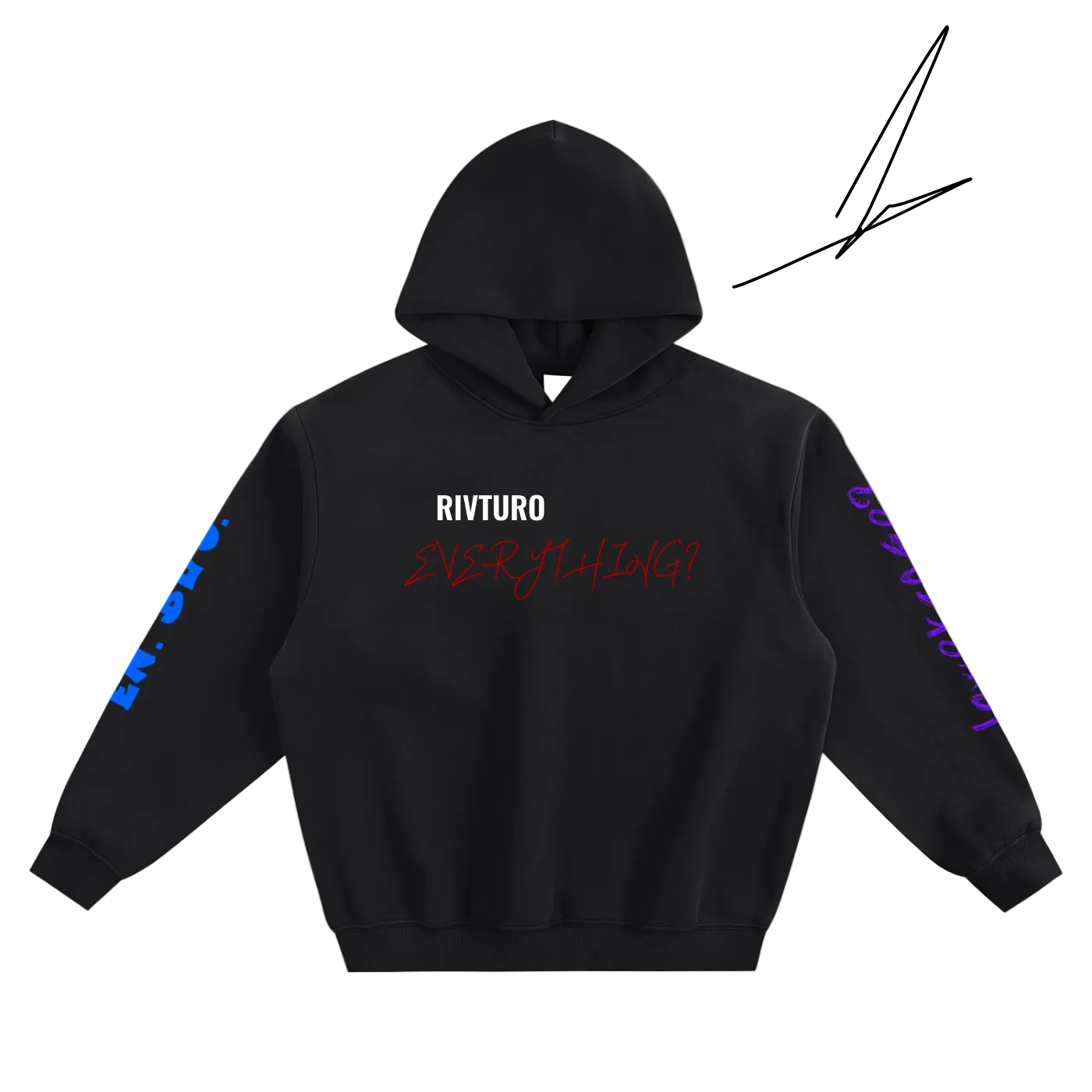 RIVTURO. EVERYTHING- Fleeced Boxy Hoodie