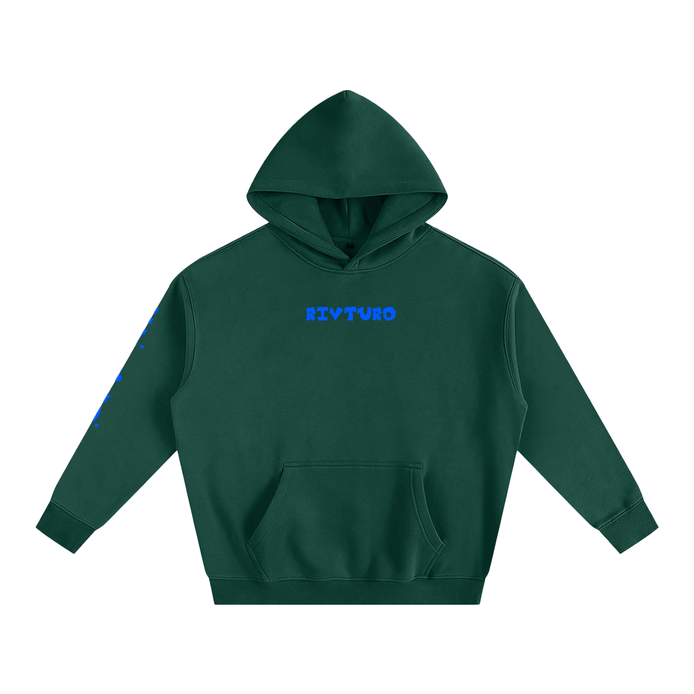 RIVTURO. EN. BLU.- Oversize Fleeced Hoodie