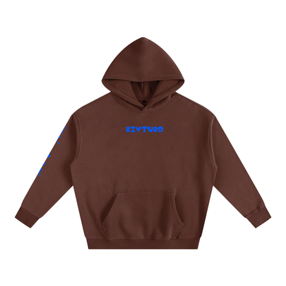 RIVTURO. EN. BLU.- Oversize Fleeced Hoodie