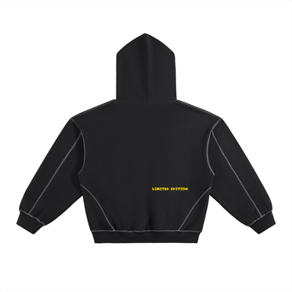 RIVTURO. SPECIAL. EDITION- Contrast-Stitched Boxy Fleece Hoodie