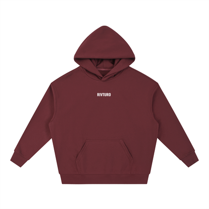 RIVTURO. EN. wite- Essential Boxy Heavyweight Drop-Shoulder Hoodie