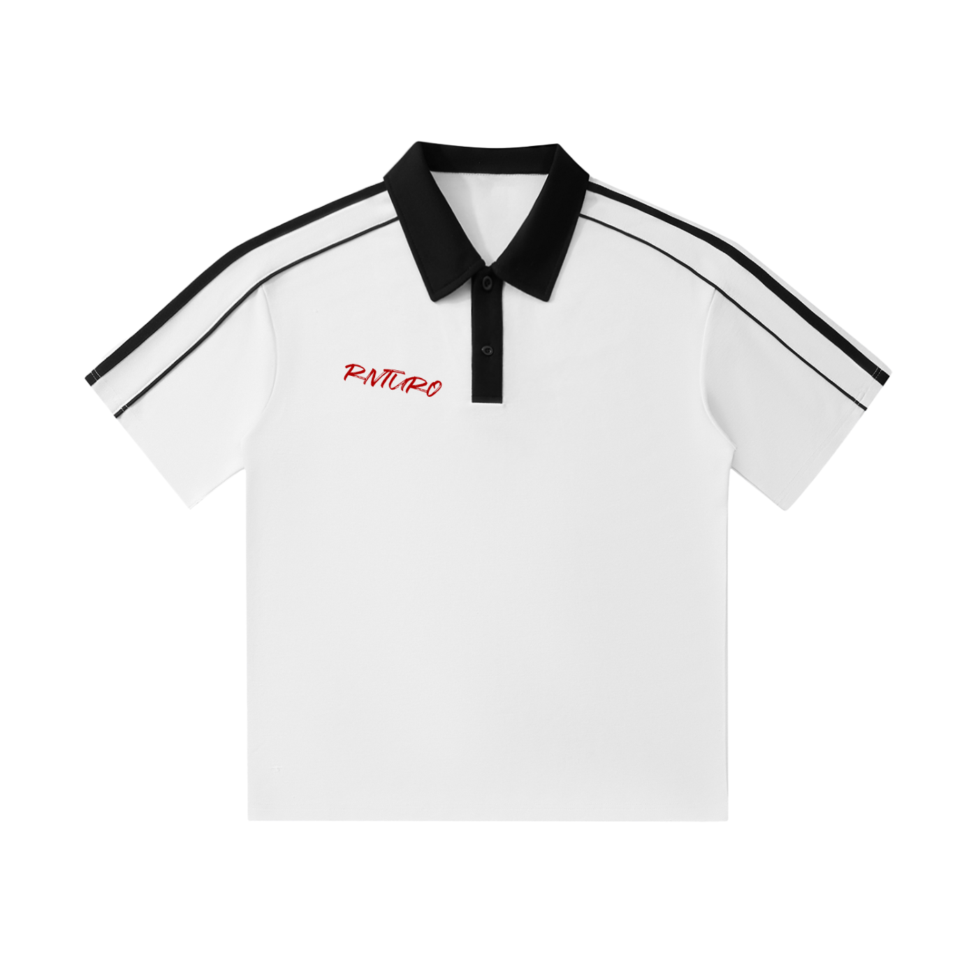 RIVTURO- Contrast Collar Short-Sleeve Polo Shirt