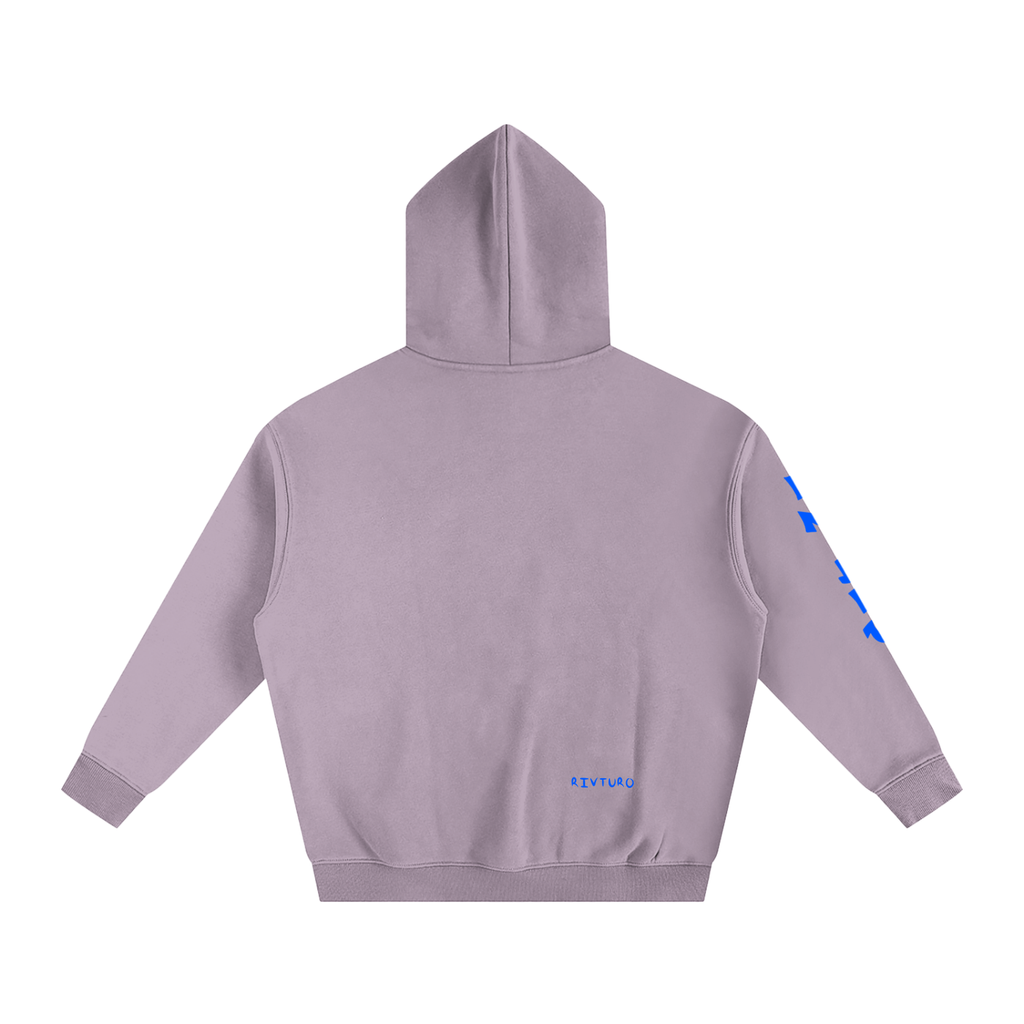 RIVTURO. EN. BLU.- Oversize Fleeced Hoodie