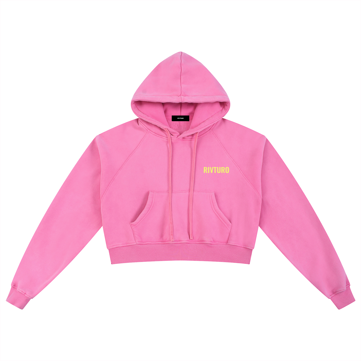 WOMENS. RIVTURO- Snow Washed Cropped Hoodie