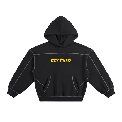 RIVTURO. SPECIAL. EDITION- Contrast-Stitched Boxy Fleece Hoodie