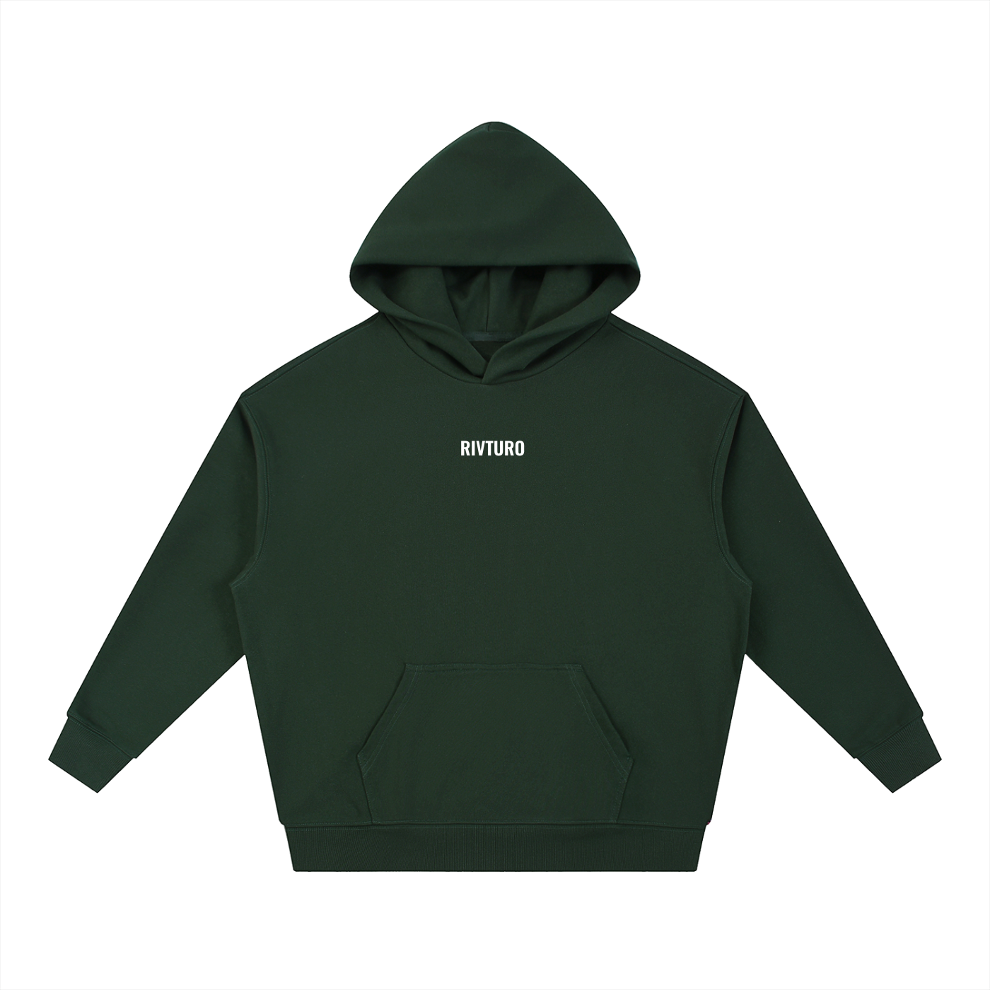 RIVTURO. EN. wite- Essential Boxy Heavyweight Drop-Shoulder Hoodie