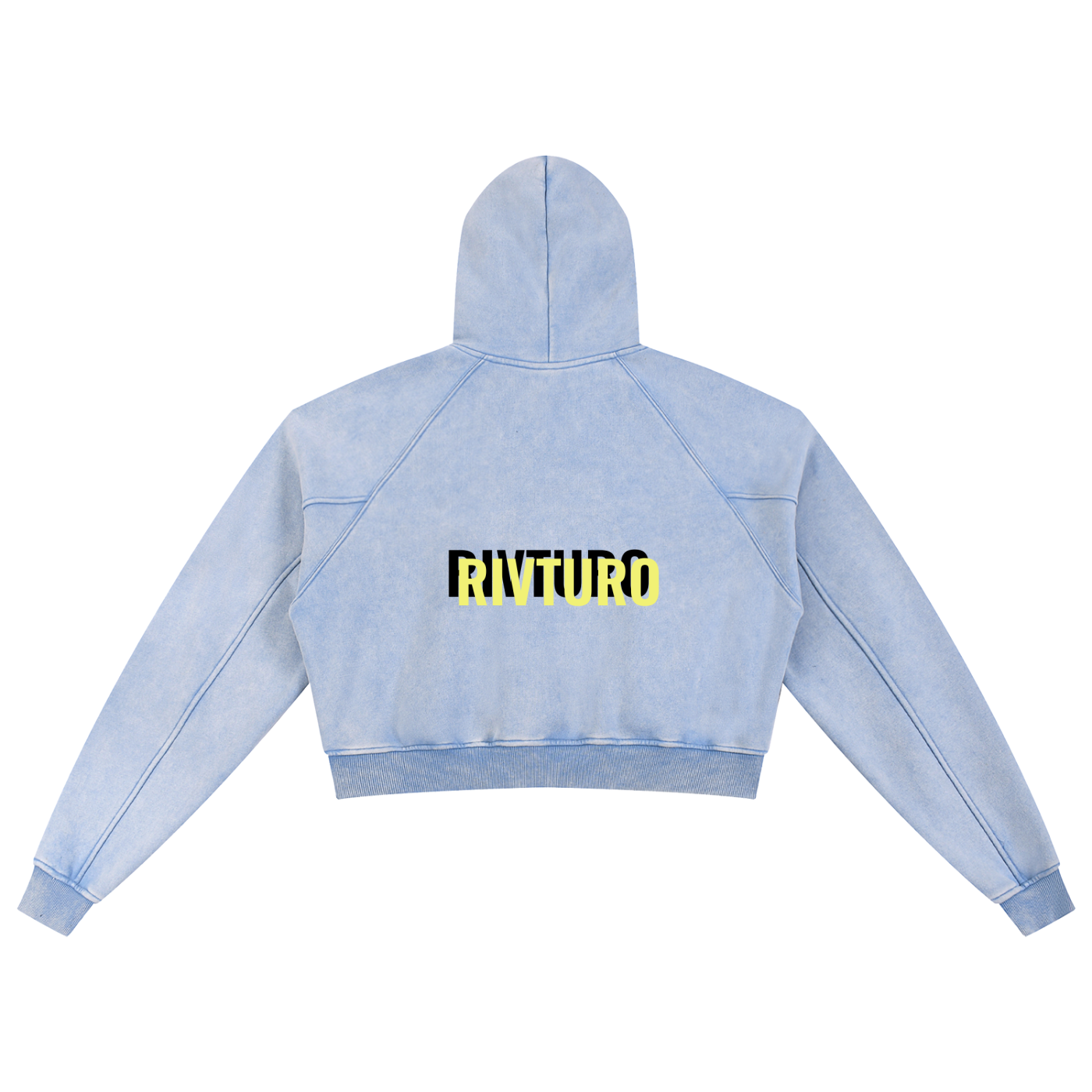 WOMENS. RIVTURO- Snow Washed Cropped Hoodie
