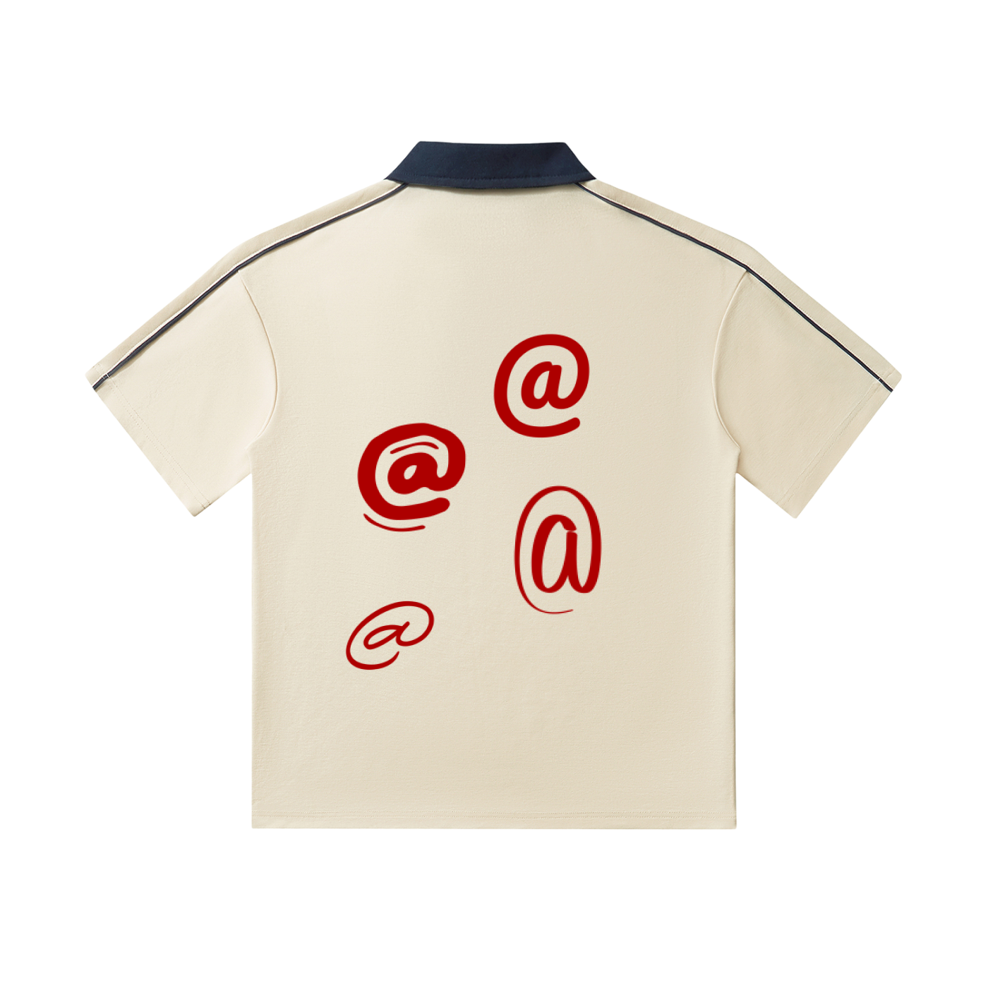 RIVTURO- Contrast Collar Short-Sleeve Polo Shirt