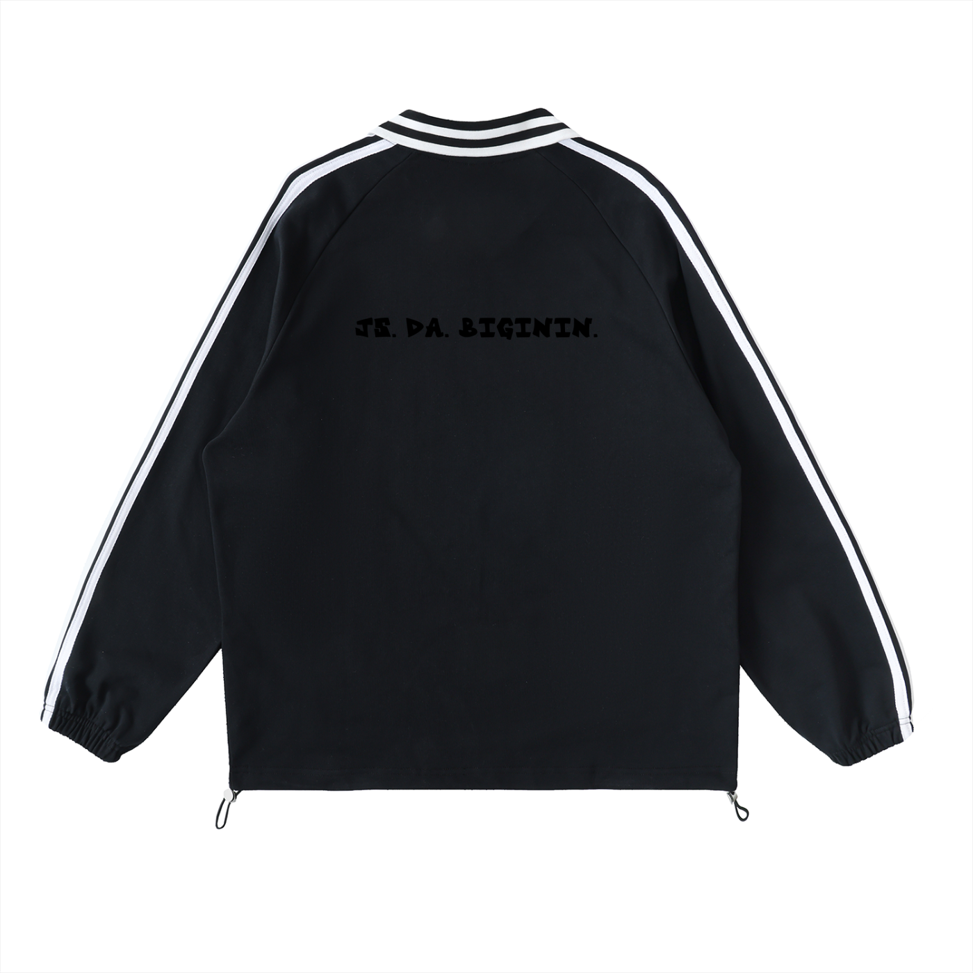 RIVTURO- Contrast Striped Lapel Collar Sweatshirt