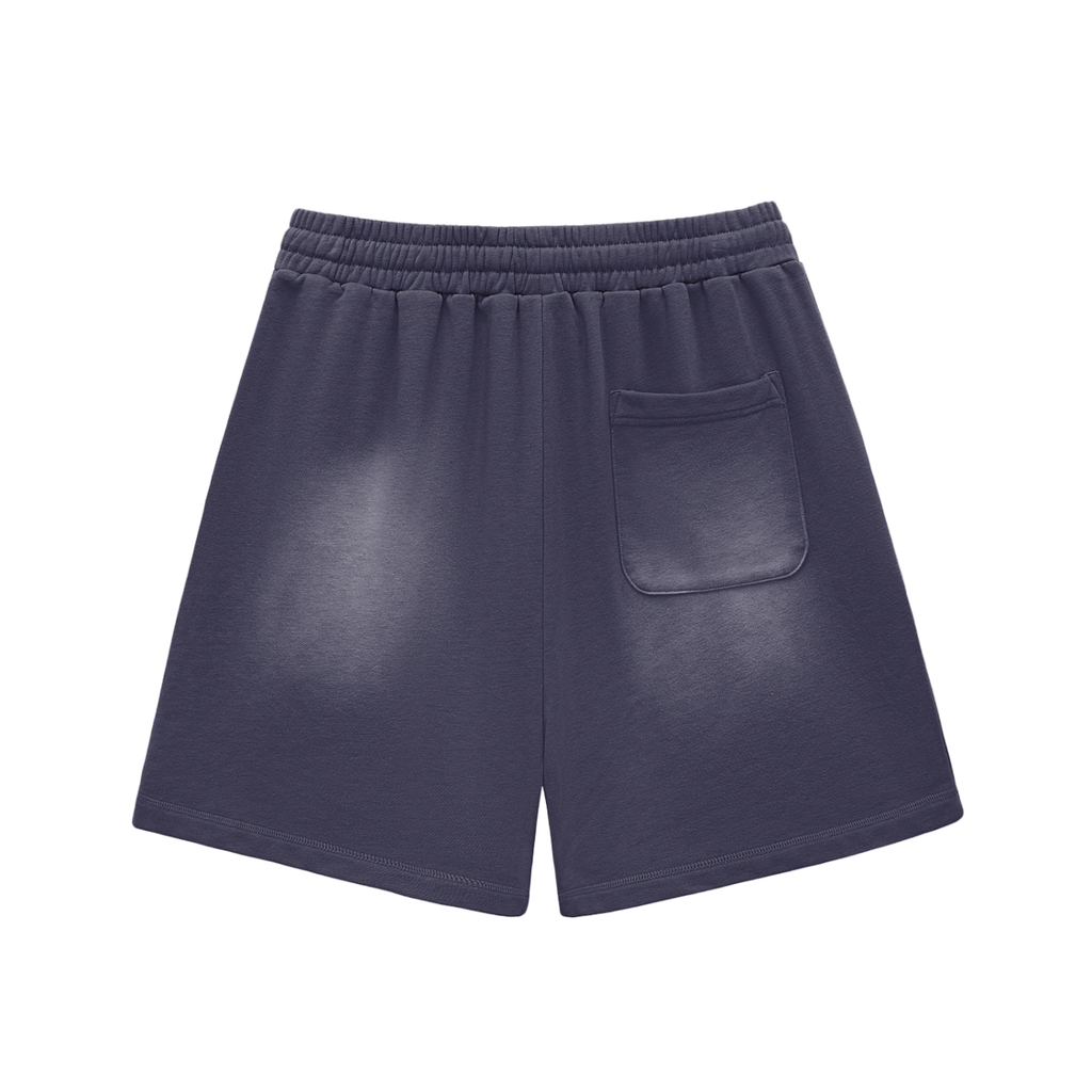 RIVTURO- Sun Fade Raw Edge Cotton Shorts