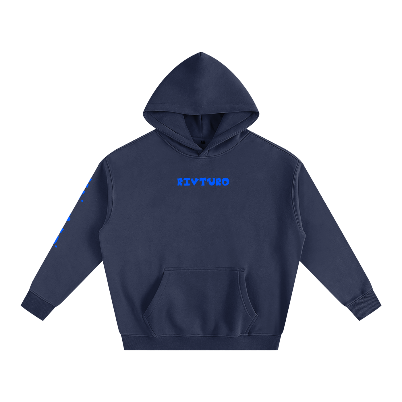 RIVTURO. EN. BLU.- Oversize Fleeced Hoodie