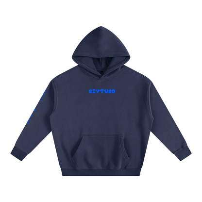 RIVTURO. EN. BLU.- Oversize Fleeced Hoodie