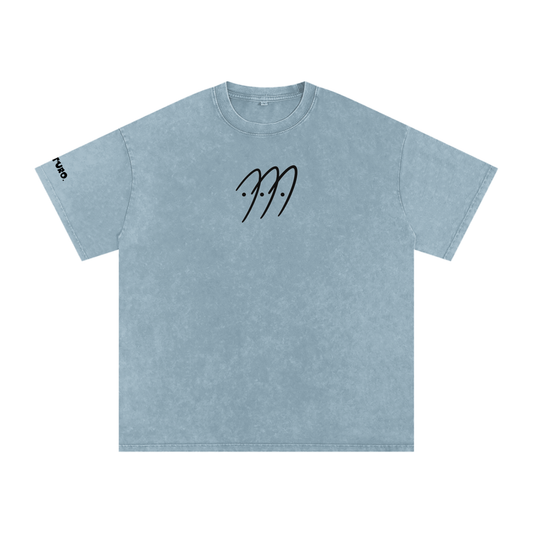 RIVTURO. NEW LOGO- Snow Washed Oversized Cotton T-Shirt