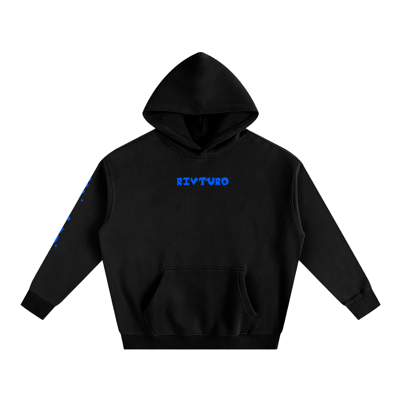 RIVTURO. EN. BLU.- Oversize Fleeced Hoodie