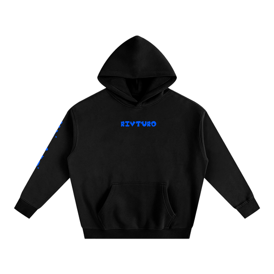 RIVTURO. EN. BLU.- Oversize Fleeced Hoodie