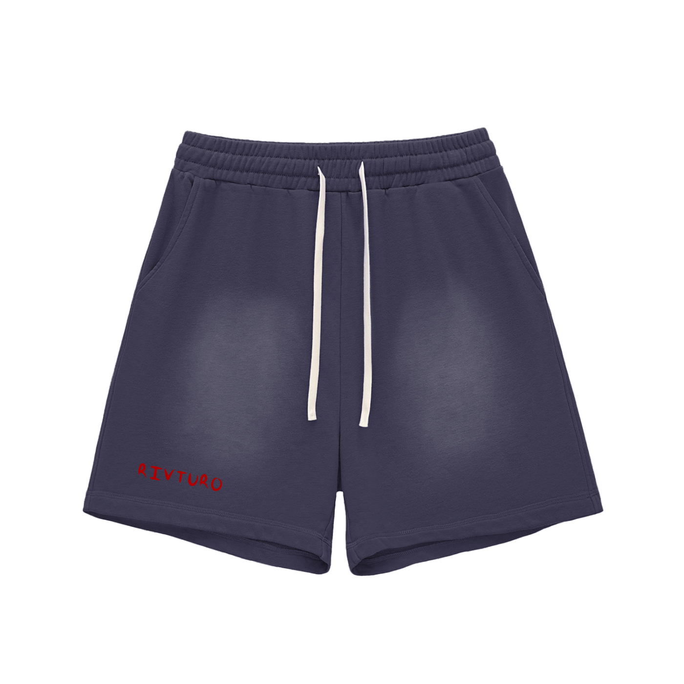 RIVTURO- Sun Fade Raw Edge Cotton Shorts
