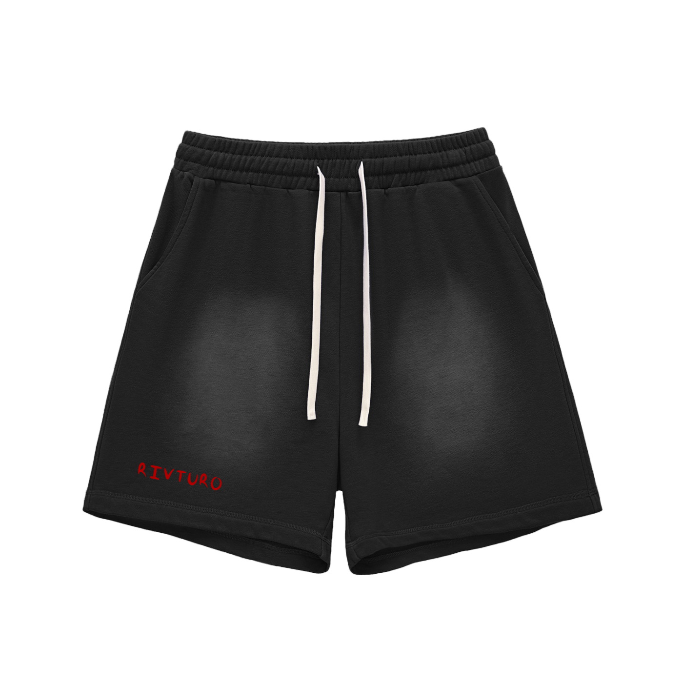 RIVTURO- Sun Fade Raw Edge Cotton Shorts