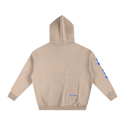 RIVTURO. EN. BLU.- Oversize Fleeced Hoodie