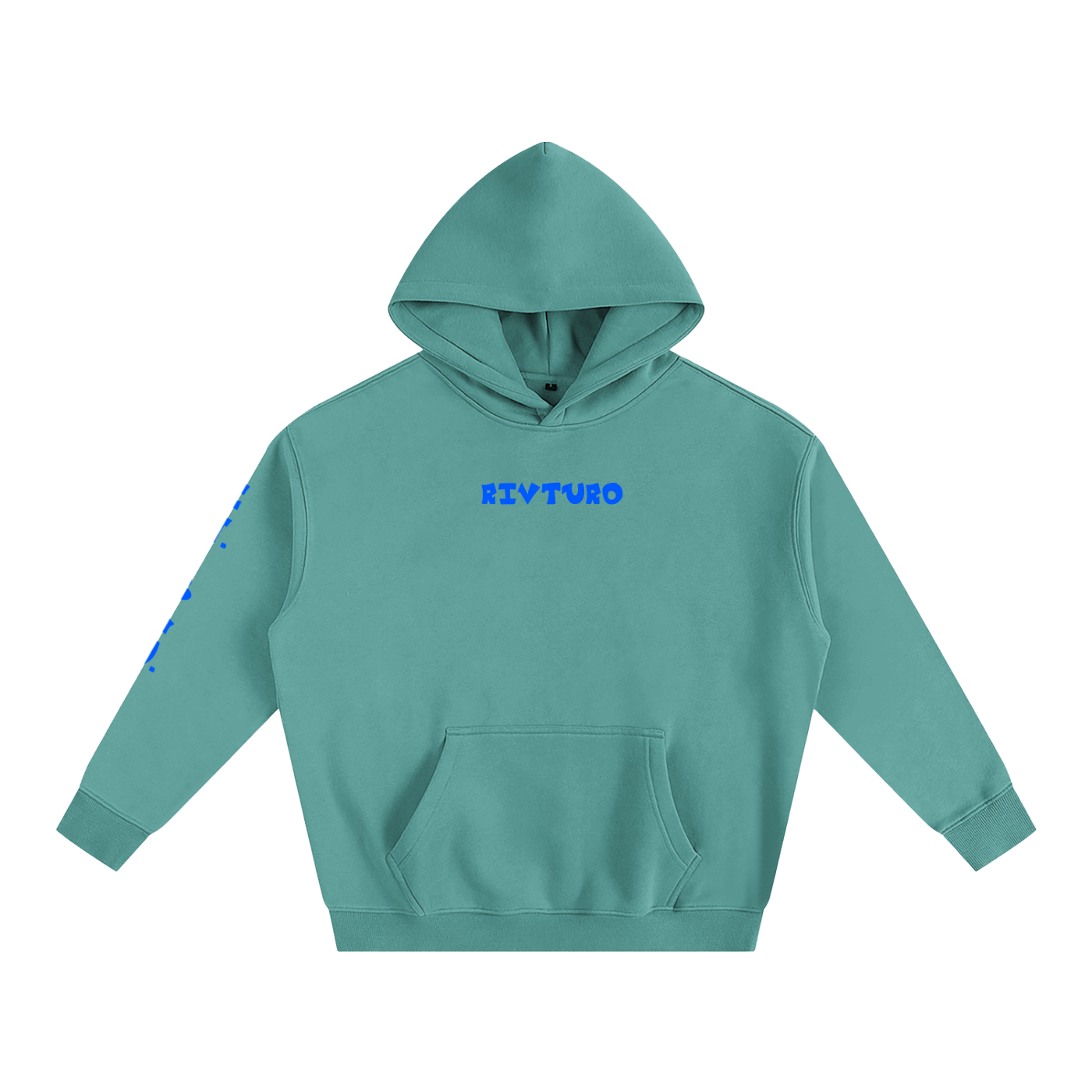 RIVTURO. EN. BLU.- Oversize Fleeced Hoodie