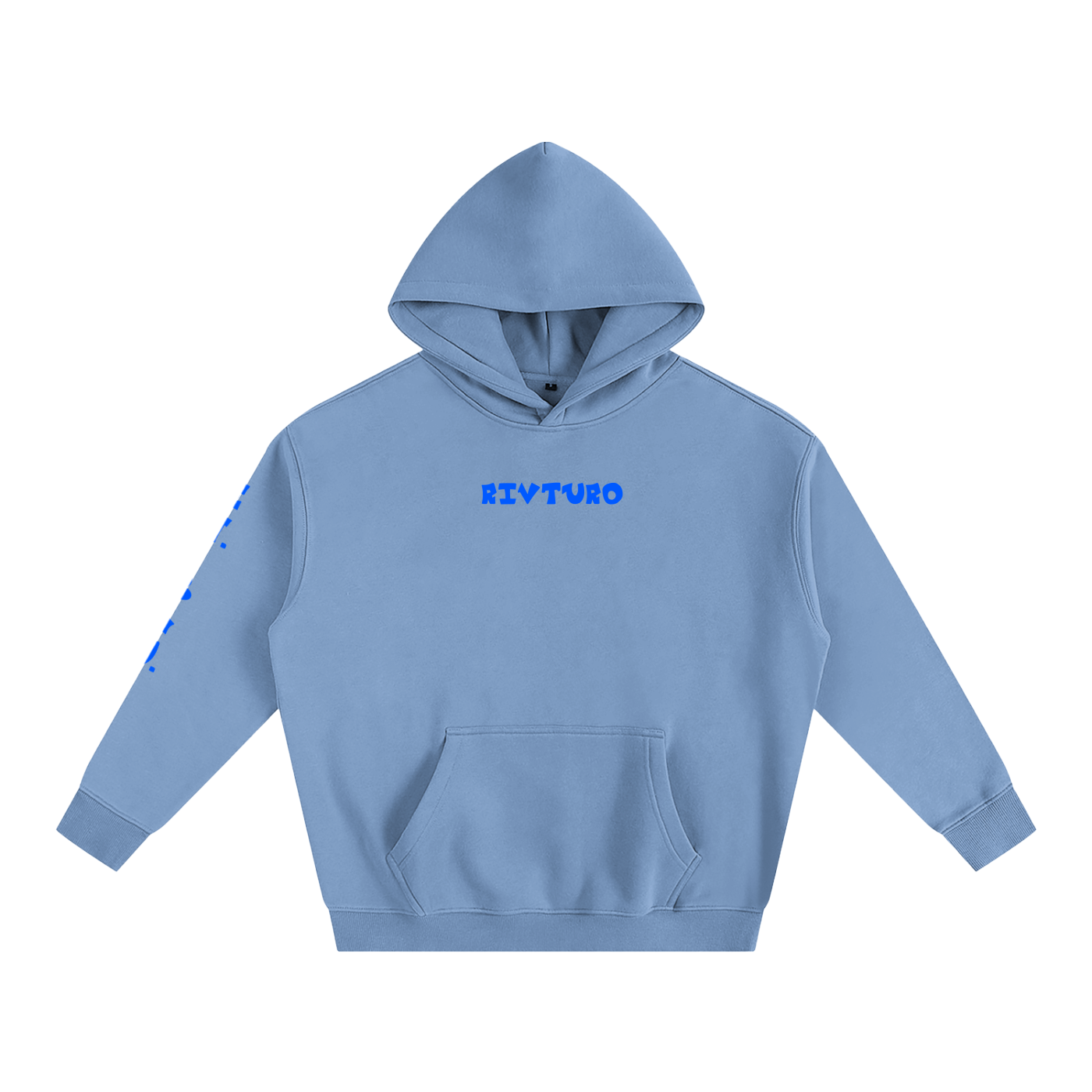 RIVTURO. EN. BLU.- Oversize Fleeced Hoodie