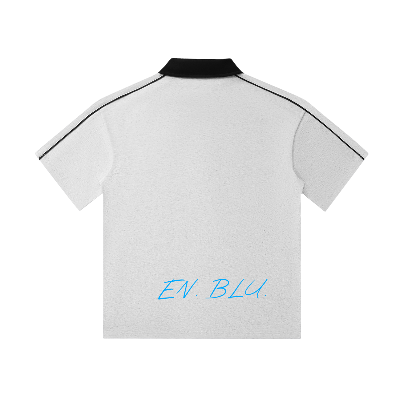 RIVTURO. EN BLU- Contrast Collar Short-Sleeve Polo Shirt