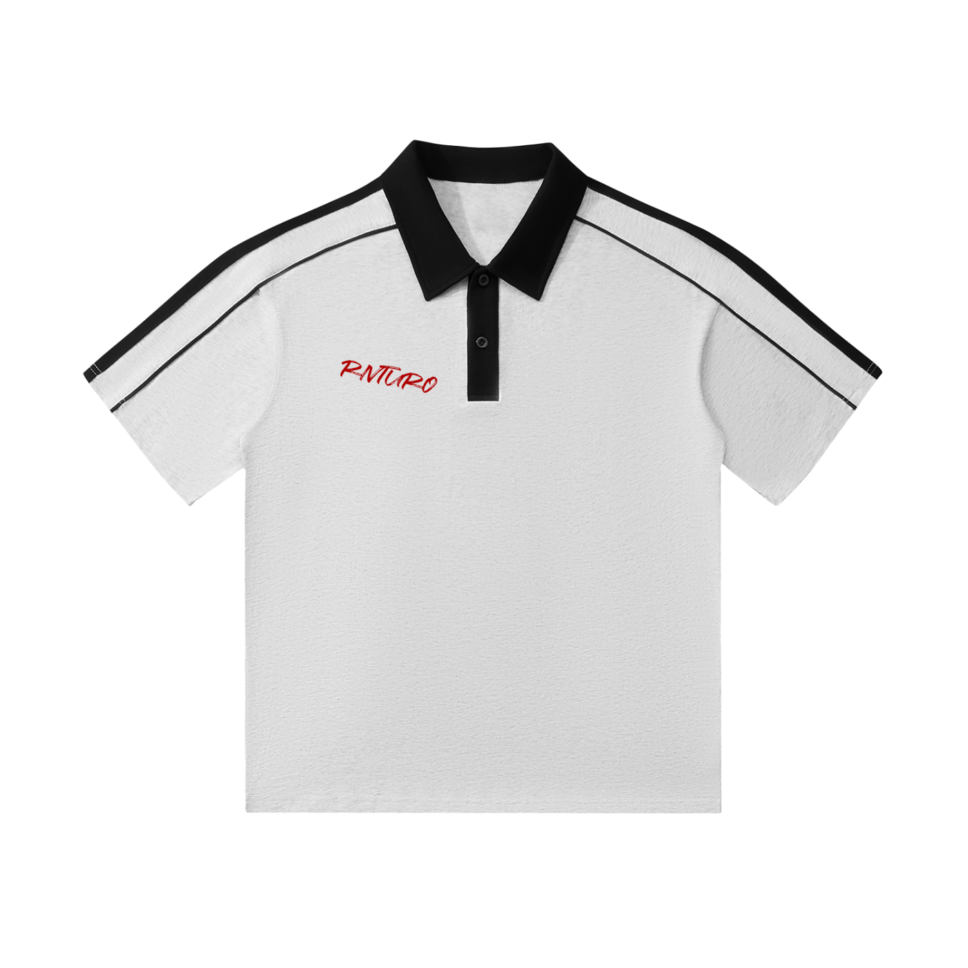 RIVTURO- Contrast Collar Short-Sleeve Polo Shirt