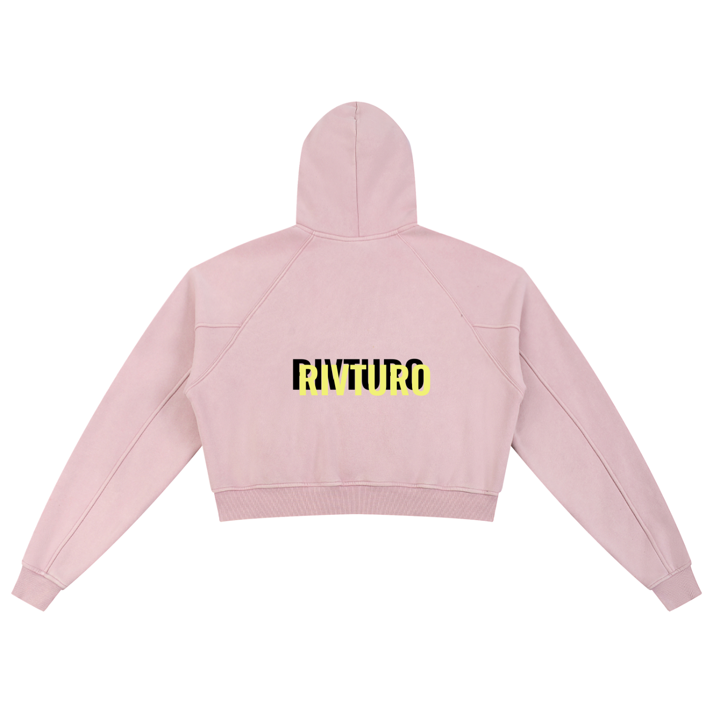 WOMENS. RIVTURO- Snow Washed Cropped Hoodie